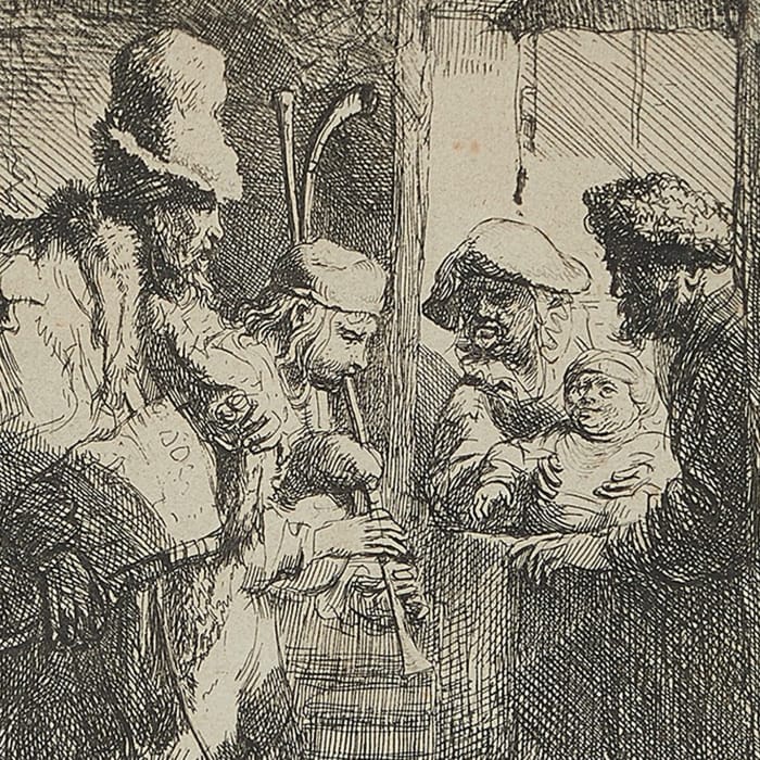 Rembrandt The Strolling Musicians: Plate Detail 2