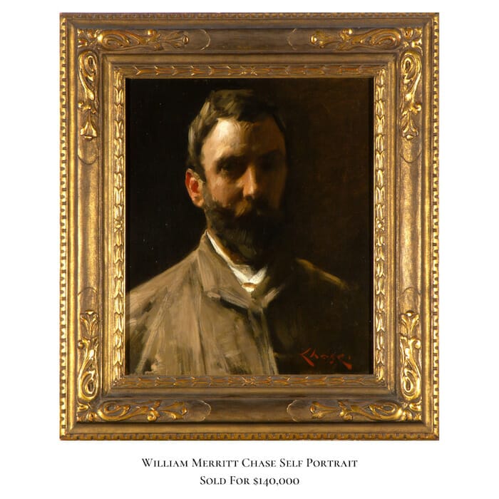 William Merritt Chase Self Portrait Auction by Fine Estate in San Rafael California