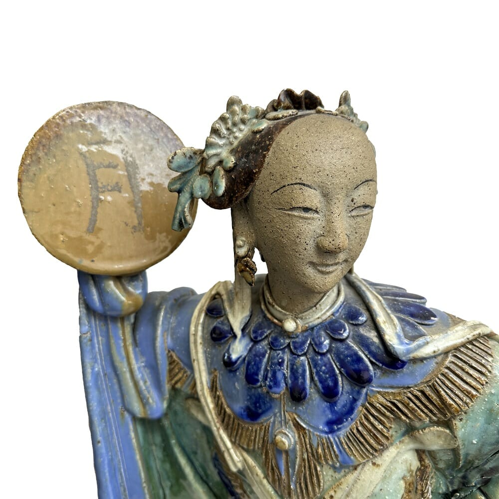 Qing Dynasty Shiwan Dancer Face Detail