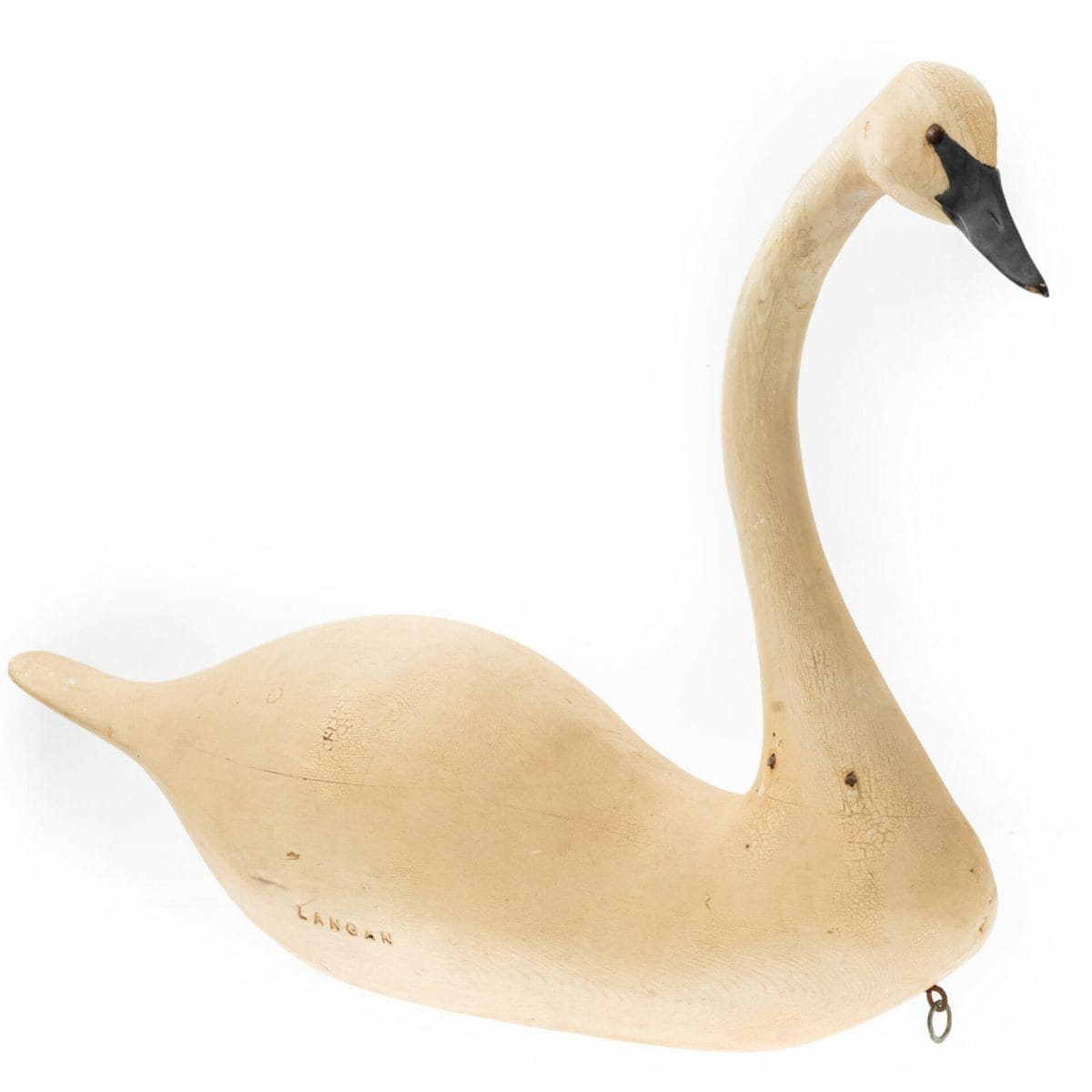 folk art swan bird decoy