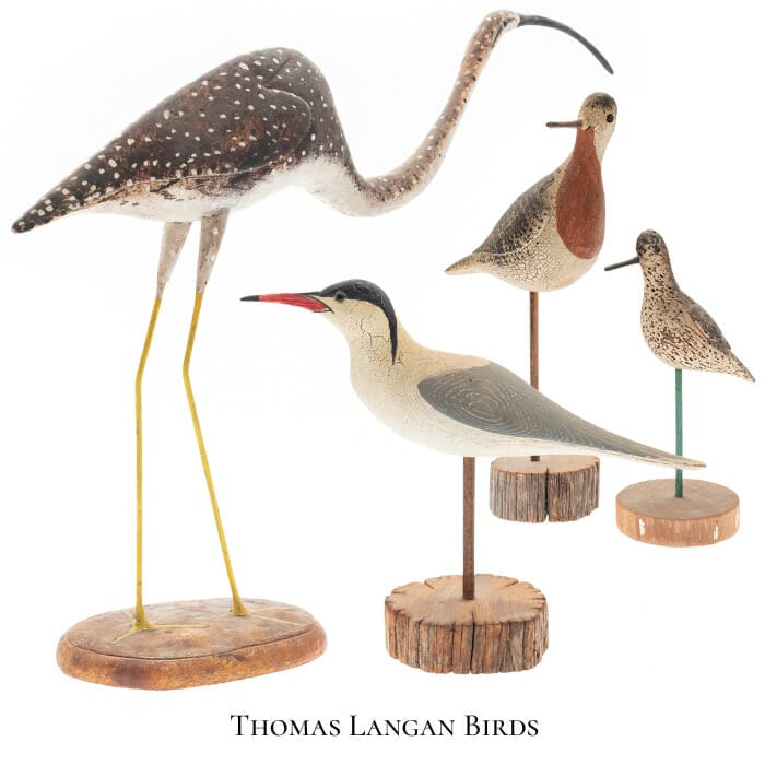 thomas langan Folk Art Bird Decoys Collage